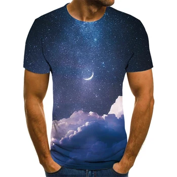 2023 Новейшие 3D-футболки, Последние тенденции лета, Космические планеты, Аврора, Звездное небо, хип-хоп Уличный стиль