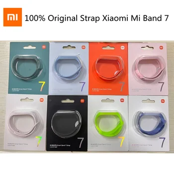 100% Оригинальный Ремешок Xiaomi Mi Band 7 Официальный Силиконовый Браслет SmartWatch Цветной Браслет Miband7 Mi Band7 Miband 7 Ремешок на запястье