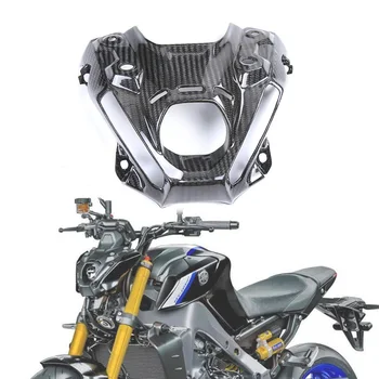 100% Полностью Углепластиковая Крышка Передней Фары Аксессуары Для Мотоциклов Комплект Обтекателей Yamaha MT09 FZ09 2020 2021 2022 2023