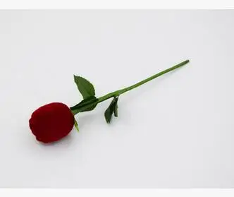 100 шт./лот Романтическая шкатулка для ювелирных изделий с красной розой, бархатная подарочная коробка с розами 4*4*23.5 см