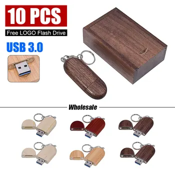 10шт Изготовленный на заказ Деревянный бамбуковый USB flash drive3.0 драйвер ручки деревянный флеш-накопитель 4GB 16GB 32GB 64GB USB pendriver бесплатный пользовательский логотип