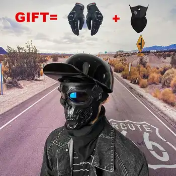 2 Подарка Мотоциклетный шлем с половиной лица, винтажный мотоциклетный шлем для мотокросса, байкерская езда, бесплатная доставка