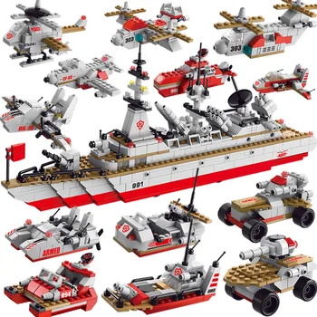 2022 Военная армия Мировая война WW2 SWAT Полицейские Солдаты Модель морского крейсера Строительный блок Кирпичи Детские игрушки