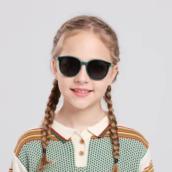 2023 Детские Поляризованные Солнцезащитные очки с заклепками Для мальчиков и девочек 3-12 лет Элегантные Очки TAC Силиконовая Гибкая оправа для очков UV400 Оттенков