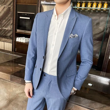 2023 Новый мужской костюм (костюм + жилет + брюки) высококачественная модная корейская версия облегающего вечернего платья для жениха, комплект из трех предметов M-4XL