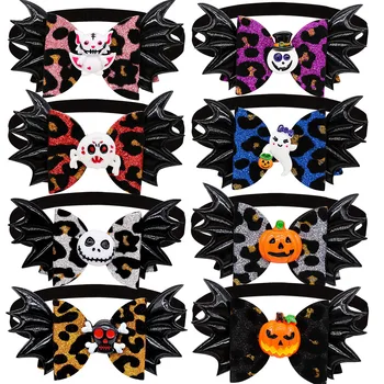 20ШТ галстуков-бабочек для собак на Хэллоуин в стиле черепа, украшения для вечеринки для домашних собак, ошейник с галстуком-бабочкой на Хэллоуин для собак, товары для ухода за маленькими собаками