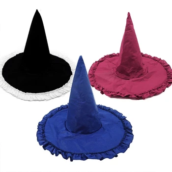 2XPC Японская женская Шляпа Ведьмы на Хэллоуин, Кепка для косплея с готической кружевной отделкой и оборками