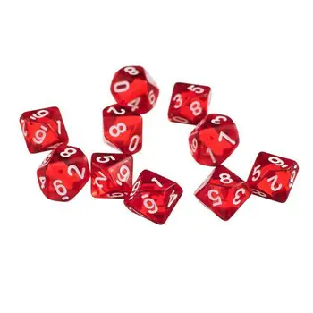 3X Прочные акриловые кубики для настольных карточных игр для казино Красный