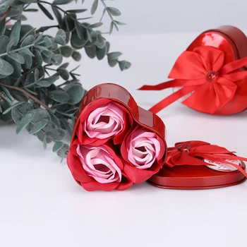 3шт Подарок На Свадьбу Красный Розовый Синий Фиолетовый Бумажное Необычное Мыло Искусственный Поддельный Цветок Ароматизированный Лепесток Розы Для Ванны Мыло Для Тела