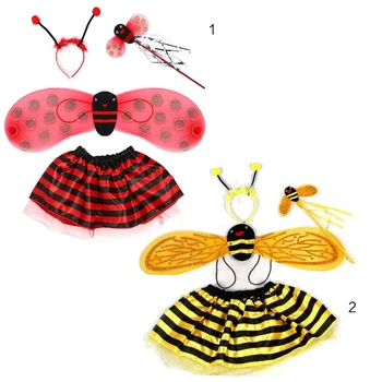 4 шт./компл. малыш костюм Фея набор божья коровка пчела милый крыла полосатый слоистых ту