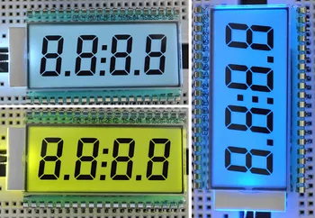 40PIN TN Положительный 4-значный сегмент ЖК-панели с белой / синей / желто-зеленой подсветкой, цифровые ламповые часы с дисплеем, статический привод