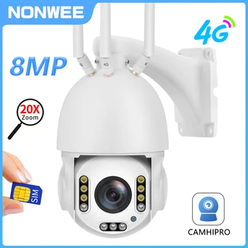8-Мегапиксельная 4K WIFI камера безопасности Наружные 4G PTZ IP камеры видеонаблюдения с 20-кратным зумом с автоматическим отслеживанием цвета ночного видения CamHipro