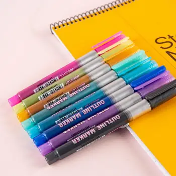 8 Шт Портативных фломастеров, 8 цветов, гладкий вывод чернил, Быстросохнущие чернила, фломастеры для школьных контурных ручек, ручки для рисования