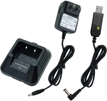 Baofeng Оригинальное Зарядное Устройство UV-5R EU/US More USB-Кабель Зарядное Устройство с Индикаторной Лампочкой для Двухстороннего Радио UV-5R Серии DM-5R BF-F8HP