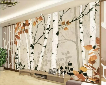 beibehang Пользовательские обои простой белый березовый лес ТВ фон обои для домашнего декора papel de parede 3d обои