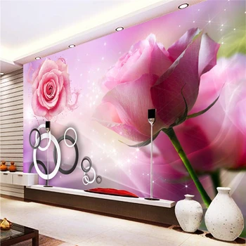 beibehang Пользовательские фотообои 3D Fresco HD Большие розы Фон для телевизора papel de parede обои для стен 3 d