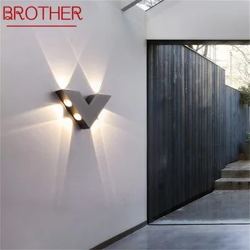 BROTHER Настенное бра V-образной формы для наружного творчества Водонепроницаемый внутренний дворик Современный светодиодный светильник для дома