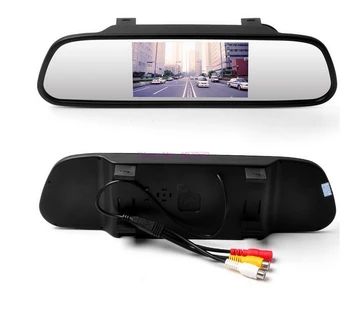 DHL или Fedex 10шт CCD HD Водонепроницаемые Парковочные Мониторы LED Камера Заднего вида Автомобиля Ночного Видения 4,3 дюймовое Автомобильное Зеркало заднего вида
