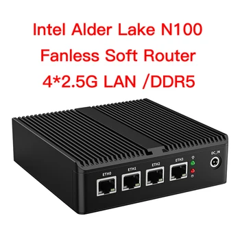 G30M Intel Alder Lake N100 Безвентиляторный Программный маршрутизатор 2.5G 4 * Сетевые платы lntel i226 Nics NVMe DDR5 pfSense Маршрутизатор OPNsense Брандмауэр VPN-сервер