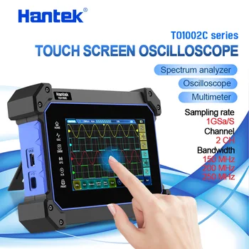 Hantek 2-Канальный осциллограф с полосой пропускания 250 МГц + 7-дюймовый TFT-ЖК-дисплей С полным сенсорным экраном, Мультиметр с частотой дискретизации 1GSa/S ДО1252C