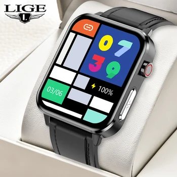 LIGE 2021 Новые мужские смарт-часы с ЭКГ, отслеживающие температуру тела, частоту сердечных сокращений, кровяное давление, умные часы, мужской спортивный смарт-браслет