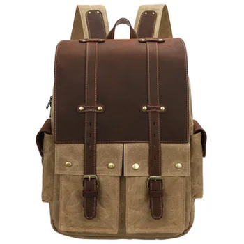 M367 Новый Европейский И Американский Ретро Мужской Холщовый рюкзак Большой Емкости 15-Дюймовый Компьютерный Открытый Рюкзак Crazy Horse Для путешествий