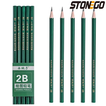 STONEGO 2B Нетоксичные Стандартные карандаши для рисования, которые студенты пишут Специальным шестиугольным карандашом для рисования детей, экзаменационным карандашом