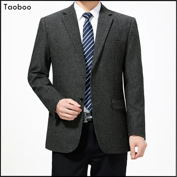 Taoboo Новый весенне-осенний Мужской костюм 2024, Винтажные Классические Деловые Повседневные блейзеры Трех цветов, Шерстяная Мужская одежда Высокого качества