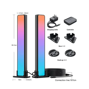 Tuya WiFi Symphony Light Bar Bluetooth + IR Smart LED окружающий свет Цветная панель подсветки Подходит для голосового управления Alexa Google Home Alice