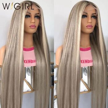 Wigirl 30-дюймовый светлый парик из человеческих волос 13x4 на кружеве спереди P18 613 с прямыми костями, парик на кружеве спереди, бразильские парики для женщин