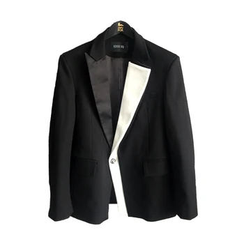 XS-6XL 2023 Новая Мужская Женская Одежда Оригинальная Модная Прогулочная Выставка Сращенный Черный Костюм Блейзер Вечернее Пальто Плюс Размер Костюмов