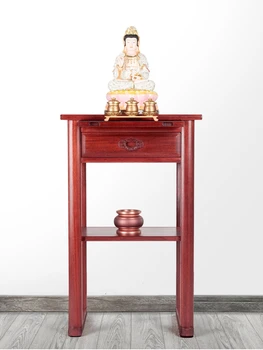 YY Столик Маленького Бога, столик Будды для нового китайского алтаря в гостиной, стол для курильницы из цельного дерева