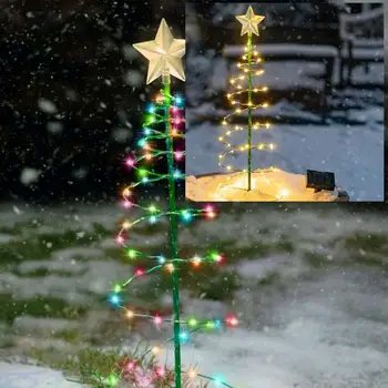 Веселое Рождественское украшение, уличные светодиодные фонари во дворе, солнечная классическая лампа с многоцветными светодиодами для декора газона во дворе