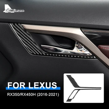 Внутренняя Отделка AIRSPEED Для Lexus RX350 RXH450 2016-2021 Ручка Передней Двери Автомобиля Из Настоящего Углеродного Волокна Для Наклеек LHD Аксессуары