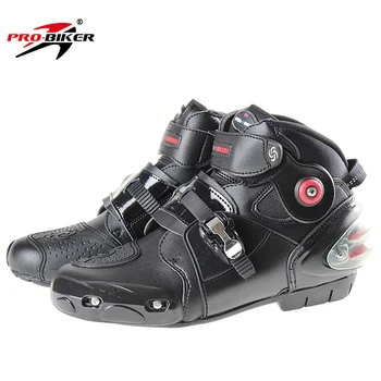 Высококачественные мотоциклетные ботинки PRO-BIKER A9003, гоночные ботинки с высокими щиколотками, байкерская кожаная обувь для мотокросса на мотоцикле
