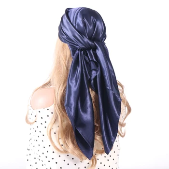Высококачественный атласный квадратный шарф, простой хиджаб, мусульманская женская повязка на голову, шали, женские банданы, Тюрбан, аксессуары для волос