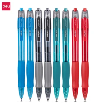 Гелевые ручки Deli Retractable, 0,5 мм, заправка Extra Fine Point Bullet Blue, быстросохнущие для ровного письма, принадлежности для школьного офиса