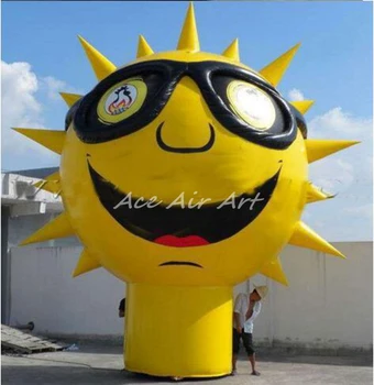 Гигантский желтый надувной шар Sunshine Игрушечная модель с очками для рекламы