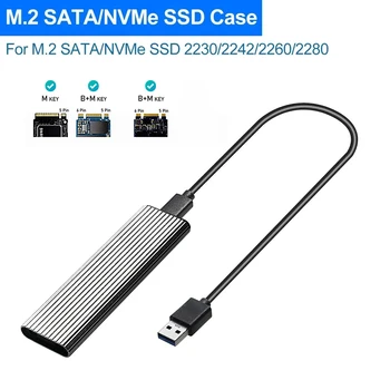 Двухпротоколный корпус SSD M2 NVMe / SATA 10 Гбит/с для жесткого диска M.2 NVME NGFF SSD к USB 3.1 Корпус от Type-C до Type-A для жесткого диска M.2