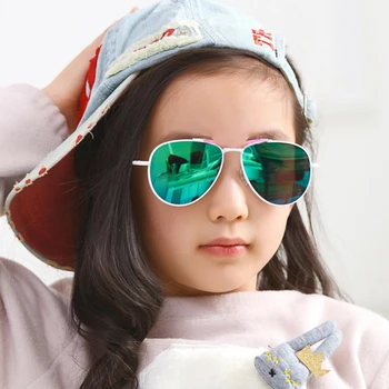 Детские солнцезащитные очки Для мальчиков и девочек, Милая зеркальная детская оправа UV400, модные очки для пилотов, Солнцезащитные очки Небольшого размера