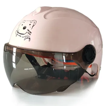 Детский шлем с милым мультяшным рисунком для езды на электровелосипеде на открытом воздухе Защита головы ребенка ABS Теплый и ветрозащитный в любое время года