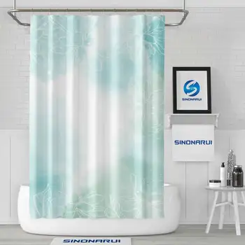 Дизайн Sinonarui White Lotus Lines, водонепроницаемые занавески для душа из экологически чистой полиэфирной ткани для украшения ванной комнаты