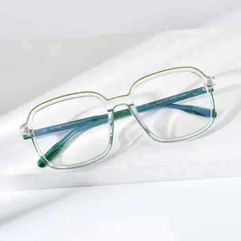Дизайнерская цветная оправа для очков ручной работы в стиле ретро в стиле пэчворк квадратного типа для мужчин и женщин, классические ацетатные очки для близорукости