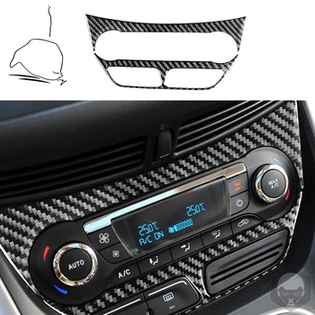 Для Ford Escape/Kuga 2013-2016 Наклейки на цифровую климатическую консоль из настоящего углеродного волокна