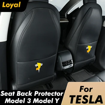 Защита заднего сиденья для Tesla Model3, Противоударная накладка на спинку сиденья, чехол для автомобиля, защита от грязи, кожа, модель 3, Модель Y, Аксессуары для интерьера