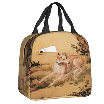 Изготовленная на заказ сумка для ланча Greyhound Whippet Dog Art, женская сумка-холодильник, термоизолированный ланч-бокс для детей, школьников
