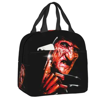 Изолированная сумка для ланча с персонажем фильма ужасов, персонаж Хэллоуина, сменный холодильник, термос для ланча Для женщин, сумка для школьной еды для детей.