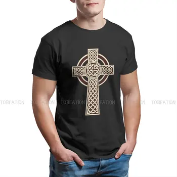 Католицизм Римско-Католическая церковь Бог и Иисус Христос Футболки из 100% хлопка Сепия Кельтский крест Персонализированная мужская футболка