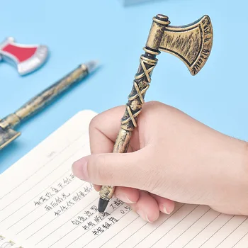 Качественная ручка в форме топора-лопаты 2 шт, корейские канцелярские принадлежности, креативные шариковые ручки