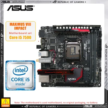 Комплект материнской платы ASUS ROG MAXIMUS VIII IMPACT + I5 7500 Intel Z170 LGA 1151 2 × DDR4 32 ГБ PCI-E 3.0 1 × U. 2 Mini-ITX для процессора 6 GenCore